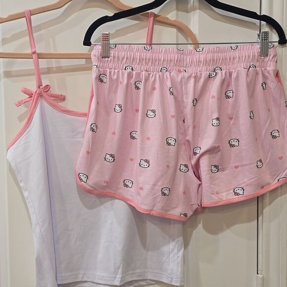 Hello Kitty Bow Tie Logo Cami & Short PJ Set - Picture 6 of 8